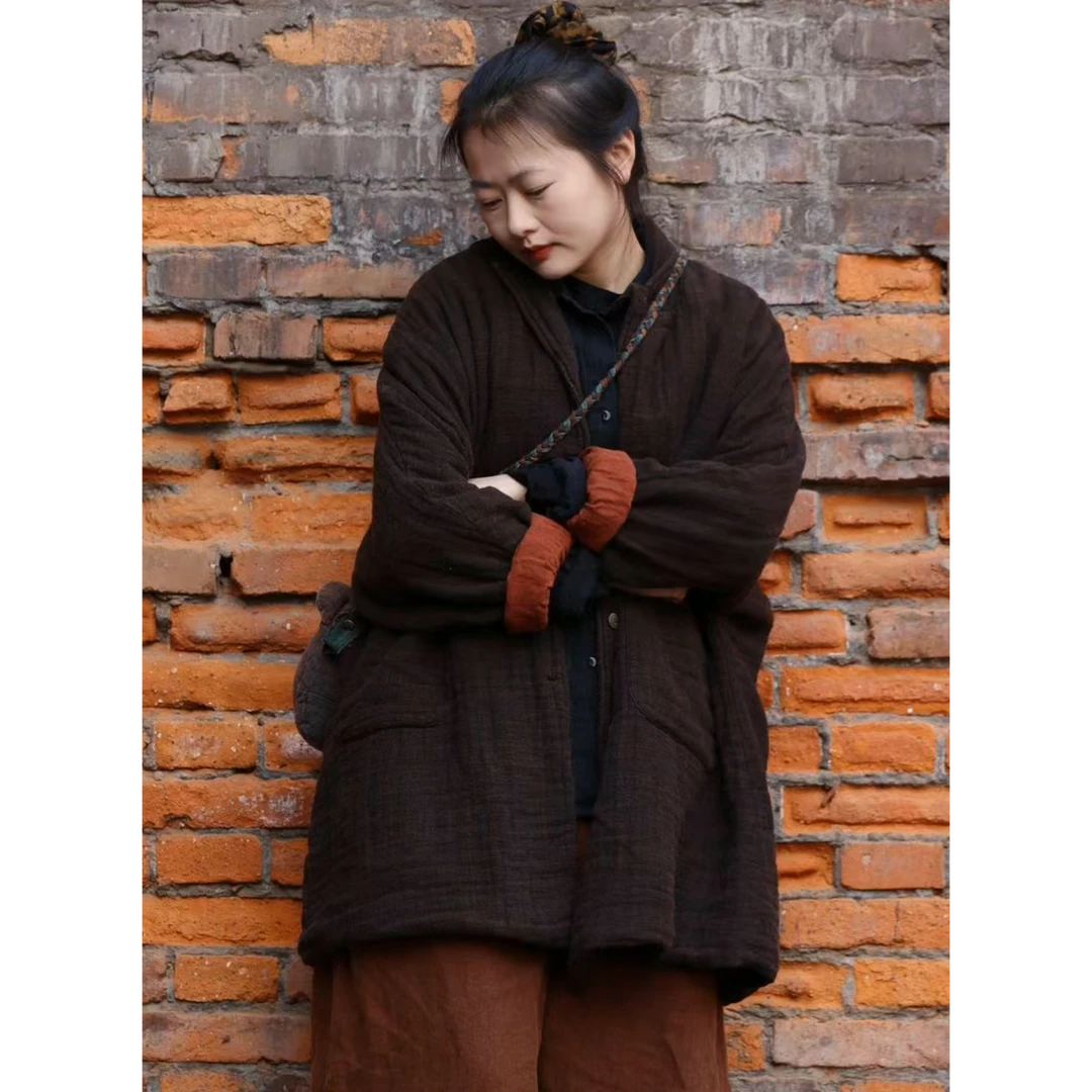 衣路走来-原创春秋季新品西装麻棉领双层外套38422