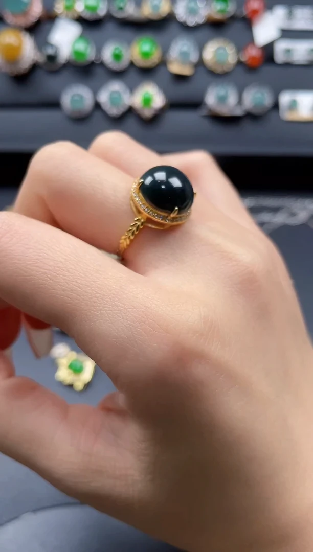 【闪购商品】翡翠戒指银S925镶嵌435643