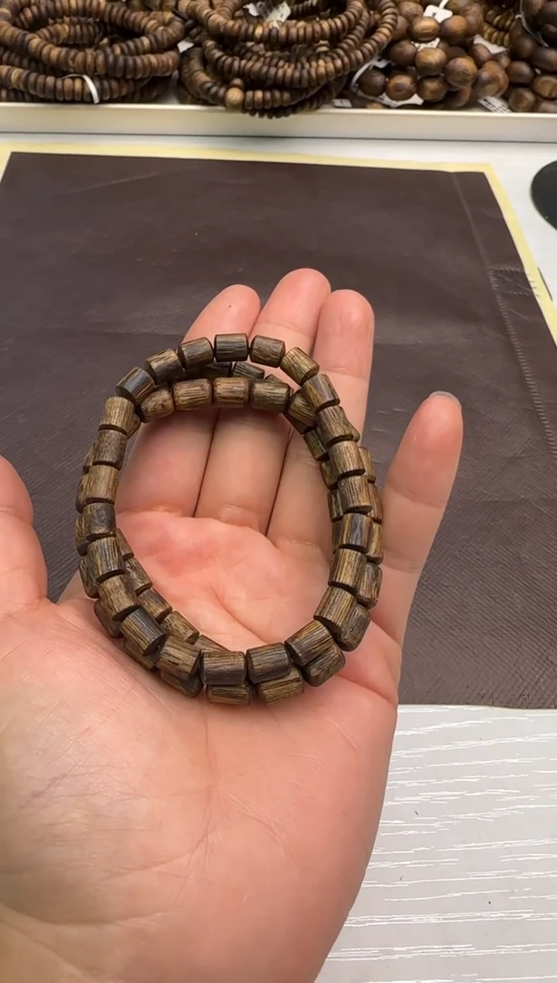 【闪购商品】沉香手串99沉绿棋墨香桶珠6mm单圈多样性发1