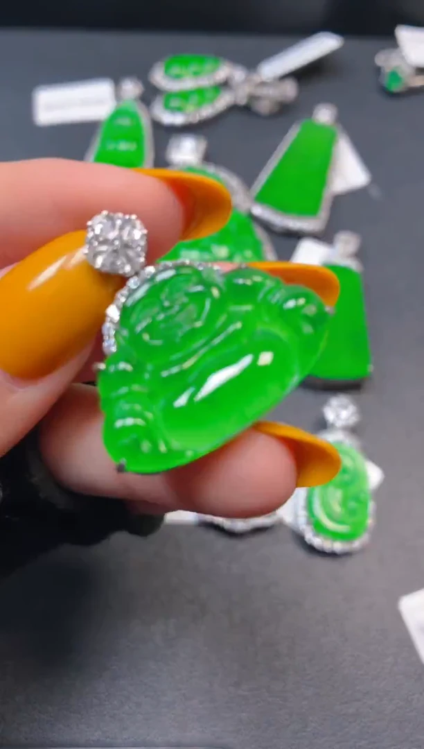 吊坠(不含链)银S925镶嵌翡翠1