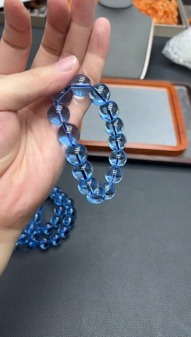 未镶嵌手链海蓝宝石圣玛利亚海蓝宝10mm