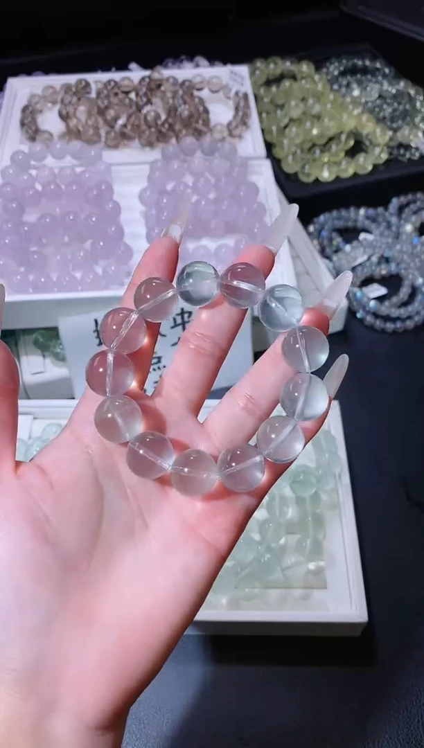 手链未镶嵌萤石74.3绿萤石手串 多样性发其一 微色差