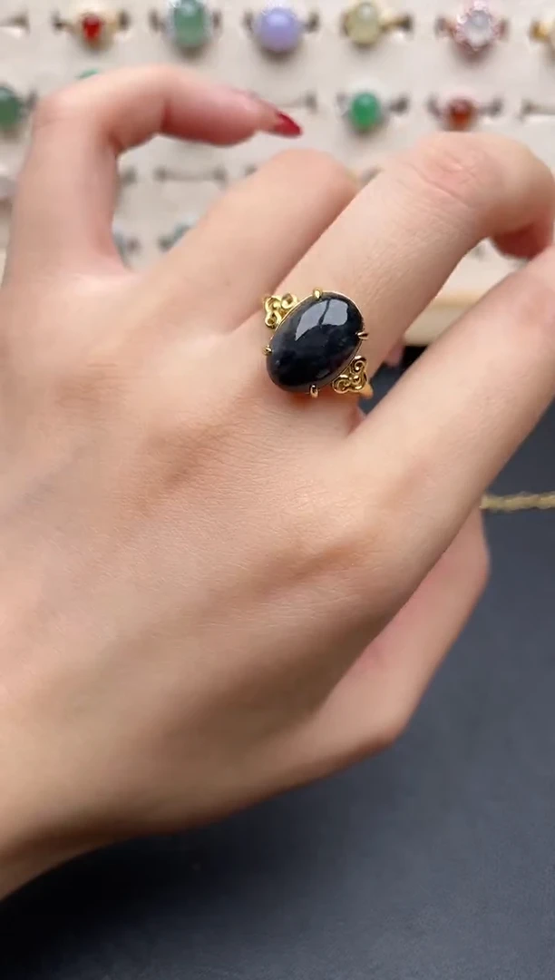 【闪购商品】翡翠戒指银S925镶嵌一物一证一礼盒