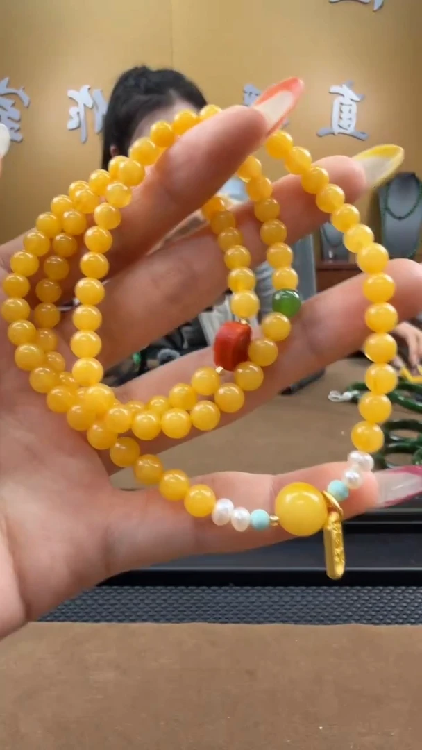 琥珀颈饰未镶嵌手串5mm