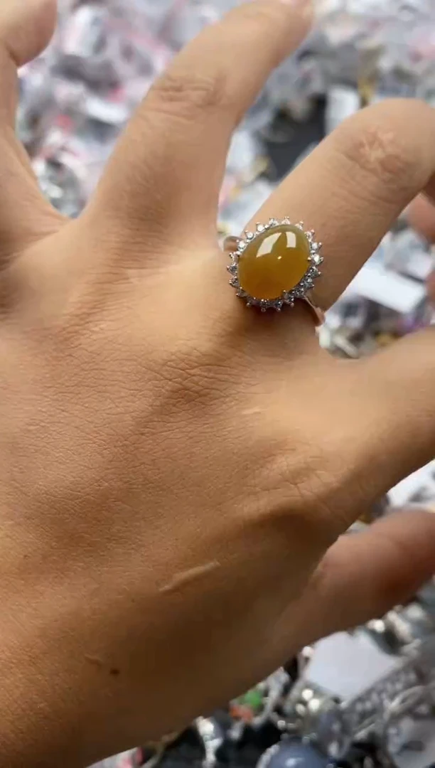 银S925镶嵌戒指翡翠888              5