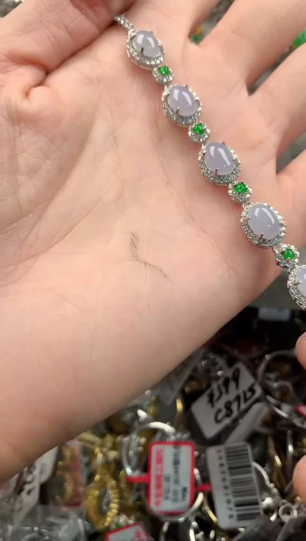 银S925镶嵌戒指翡翠666     2