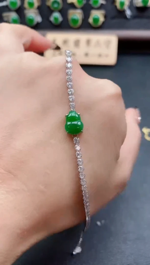 银S925镶嵌戒指翡翠1