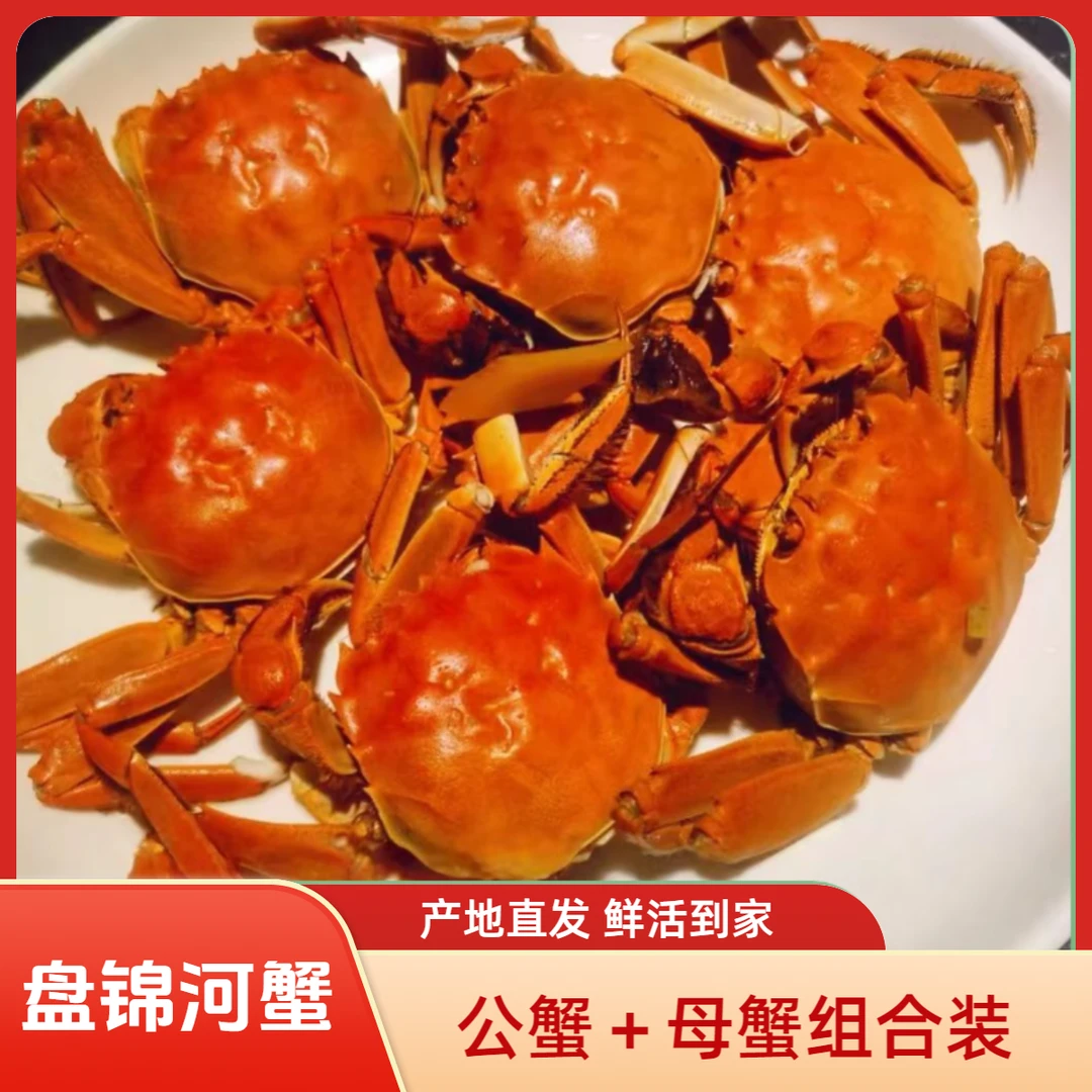 [活蟹] 盘锦河蟹 混装 公蟹2-1.7两6只+母蟹1.6-1.3两6只
