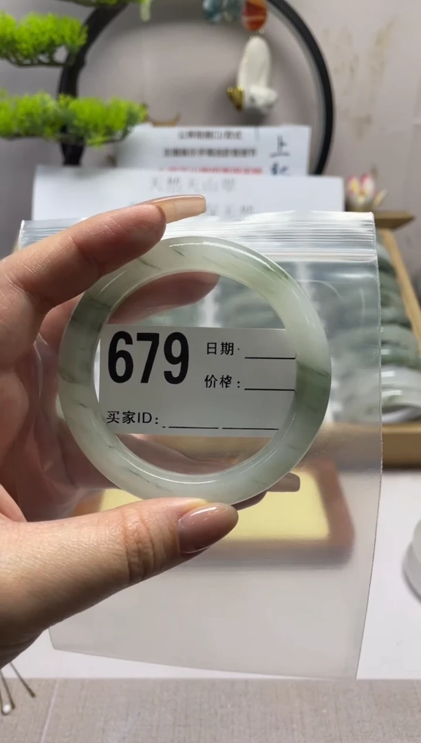 石英质玉（天山翠）手镯未镶嵌679