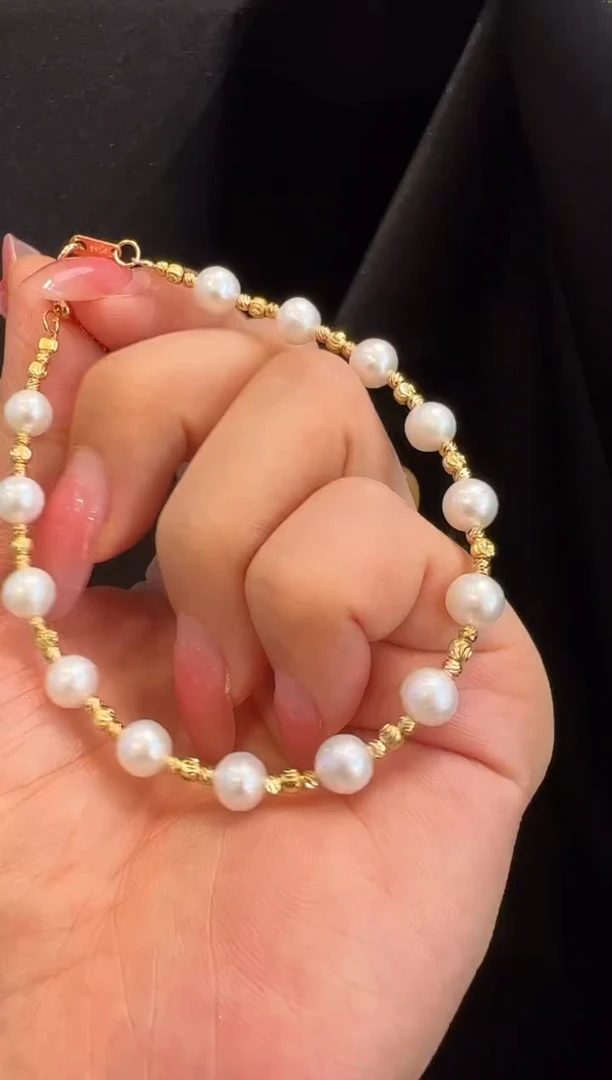 淡水珍珠手链银S925镶嵌手串