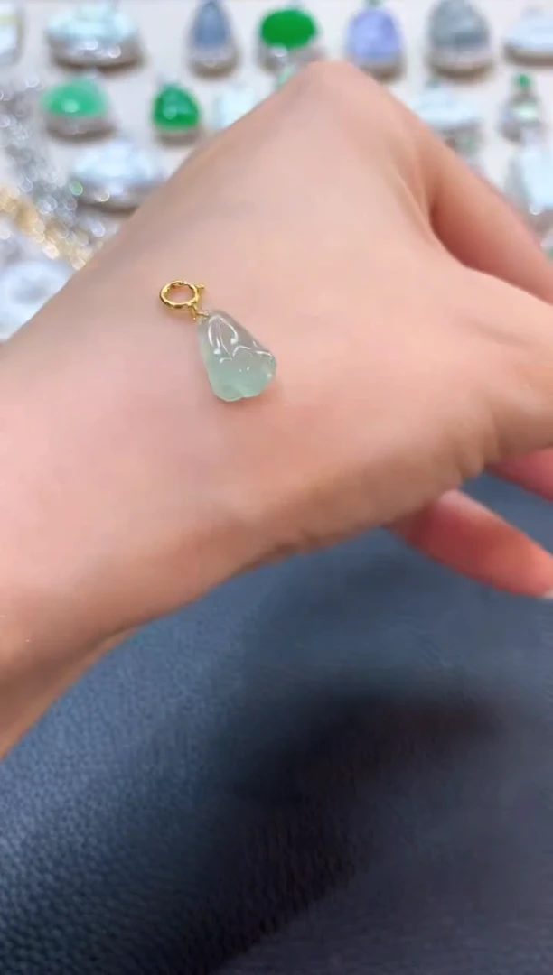 翡翠18K金镶嵌吊坠(不含链)b2多样性一件发货