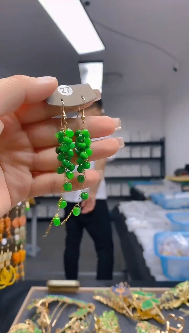 【闪购商品】翡翠耳饰合金307翡翠耳钩