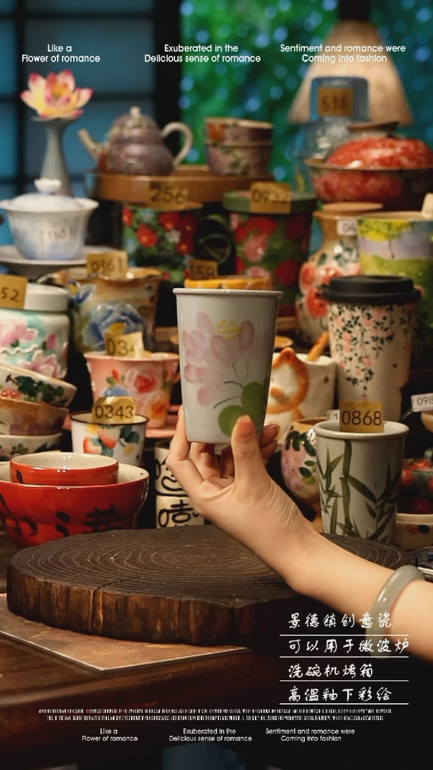 陶瓷景德镇高温釉下彩手工手绘款式