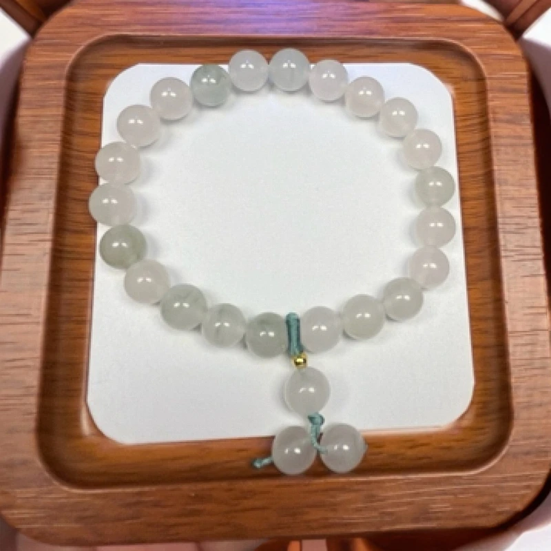 天然玉石手链手串轻奢百搭精美时尚女款气质素圈镶嵌老型单圈