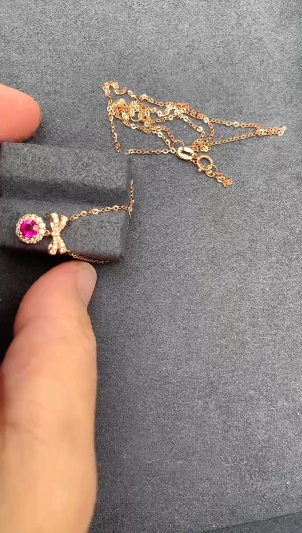 【闪购商品】红宝石颈饰18K金镶嵌20分红宝石颈饰