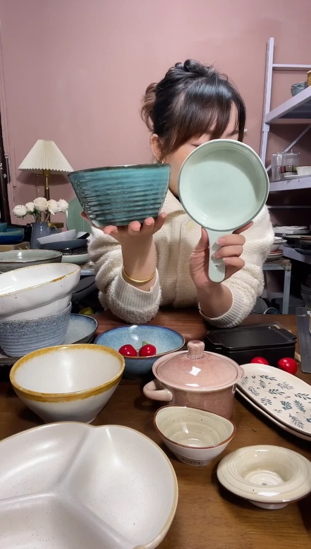 瓷微瑕（2个装）绿螺纹+绿手柄盘