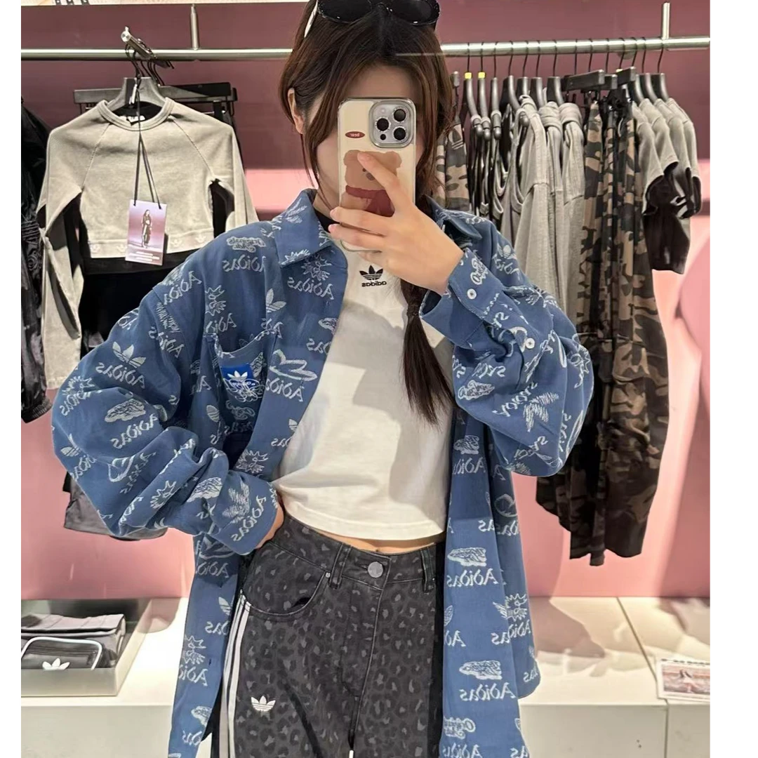 adidas阿迪达斯三叶草 CS AOP 满印牛仔衬衣JN1662