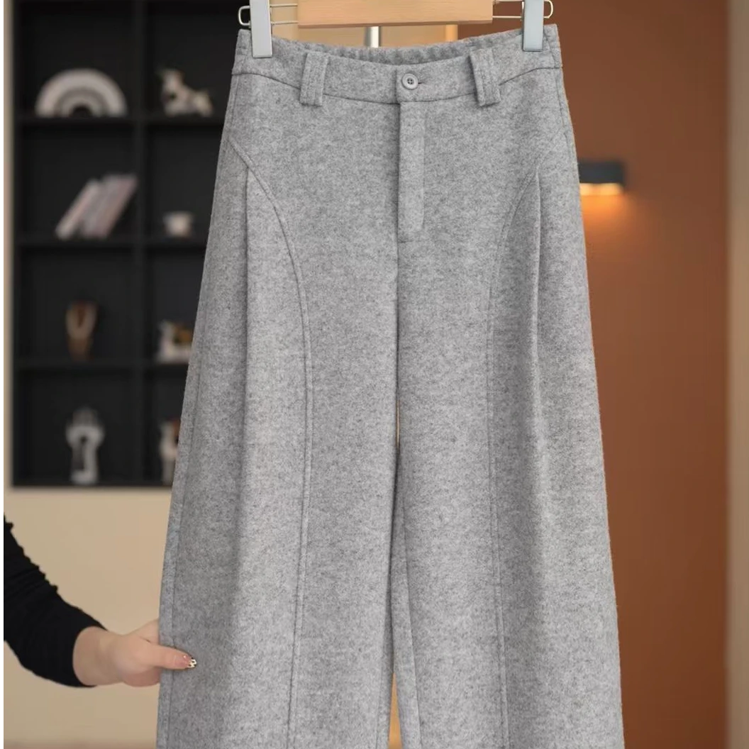 【现货22.6绵羊毛 】JIUJIU可机洗百搭显瘦弯刀裤-K19485