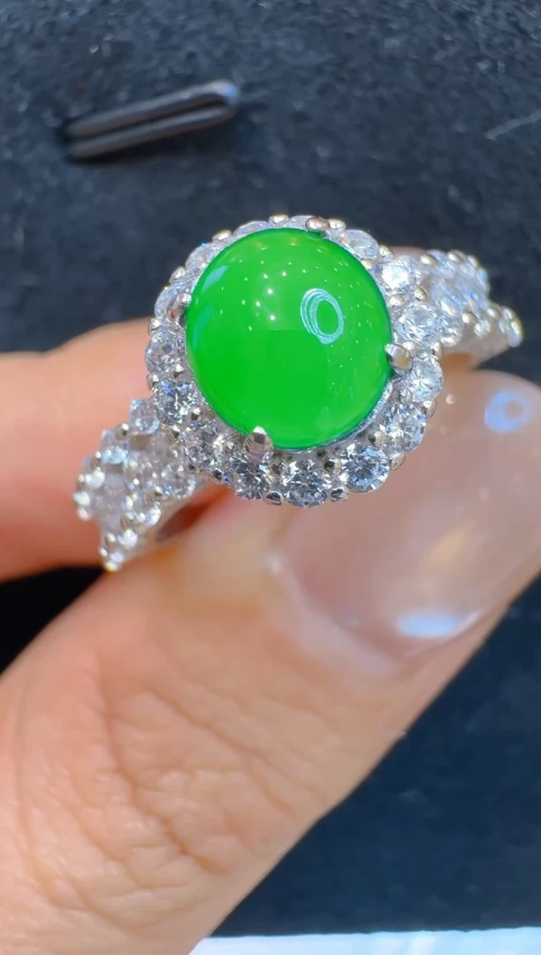 银S925镶嵌戒指翡翠多样性团购发一件