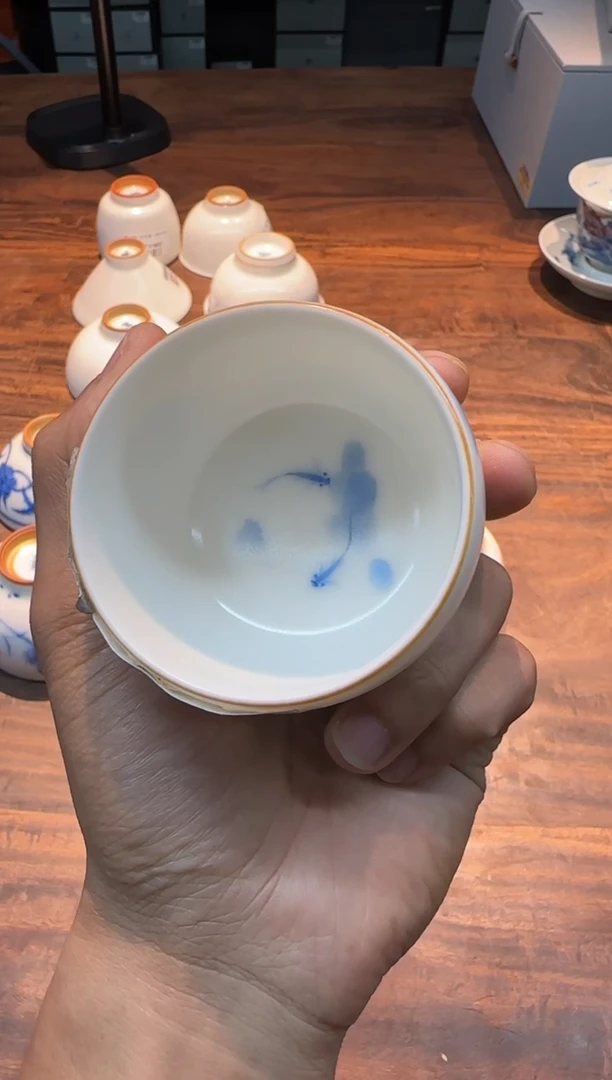 溪陶坊 年年有余小.直口（蓝）