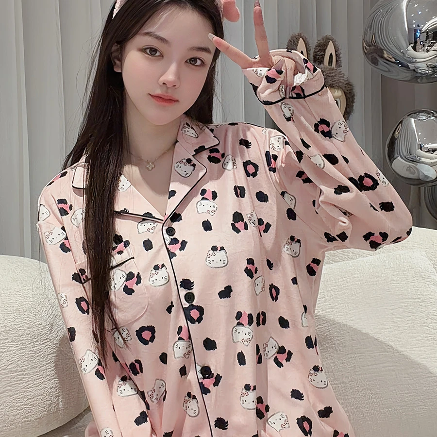 SIEOYJIEA/私迹大榕家viki【绒款豹纹kt】女款时尚气质家居服套装