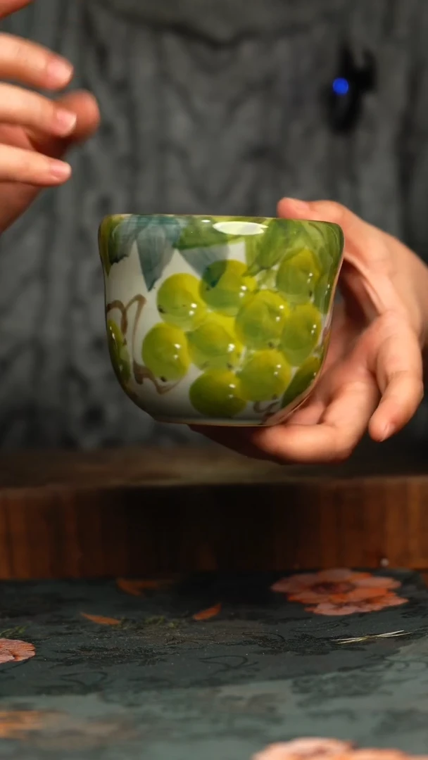 杯釉下彩手工手绘同款陶器