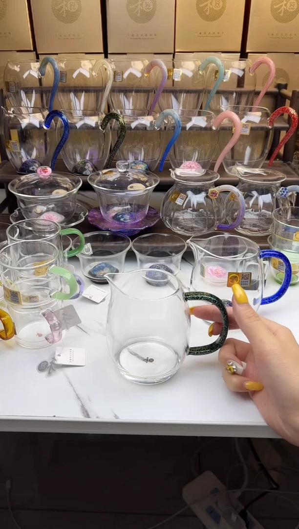 玻璃手工艺品竹**雨禾器 澄然黑金茶海 普通盒