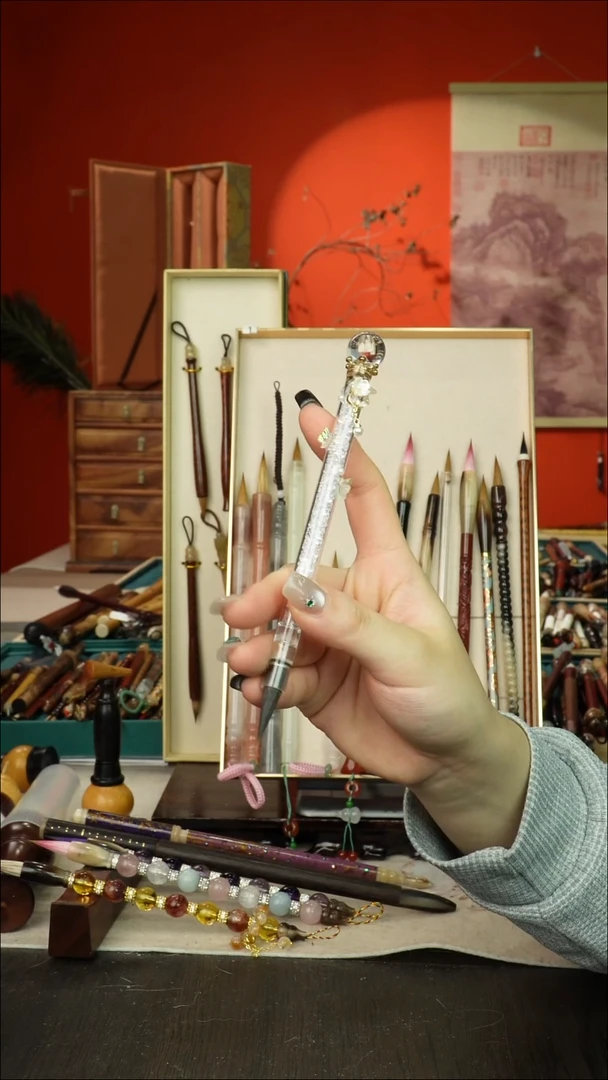 192号闪孤品高货毛笔链接 清水试笔 蘸墨不退