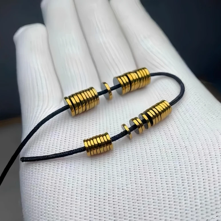 永不掉色24k镀金直切隔片108猴头手串diy金色18k包金垫片