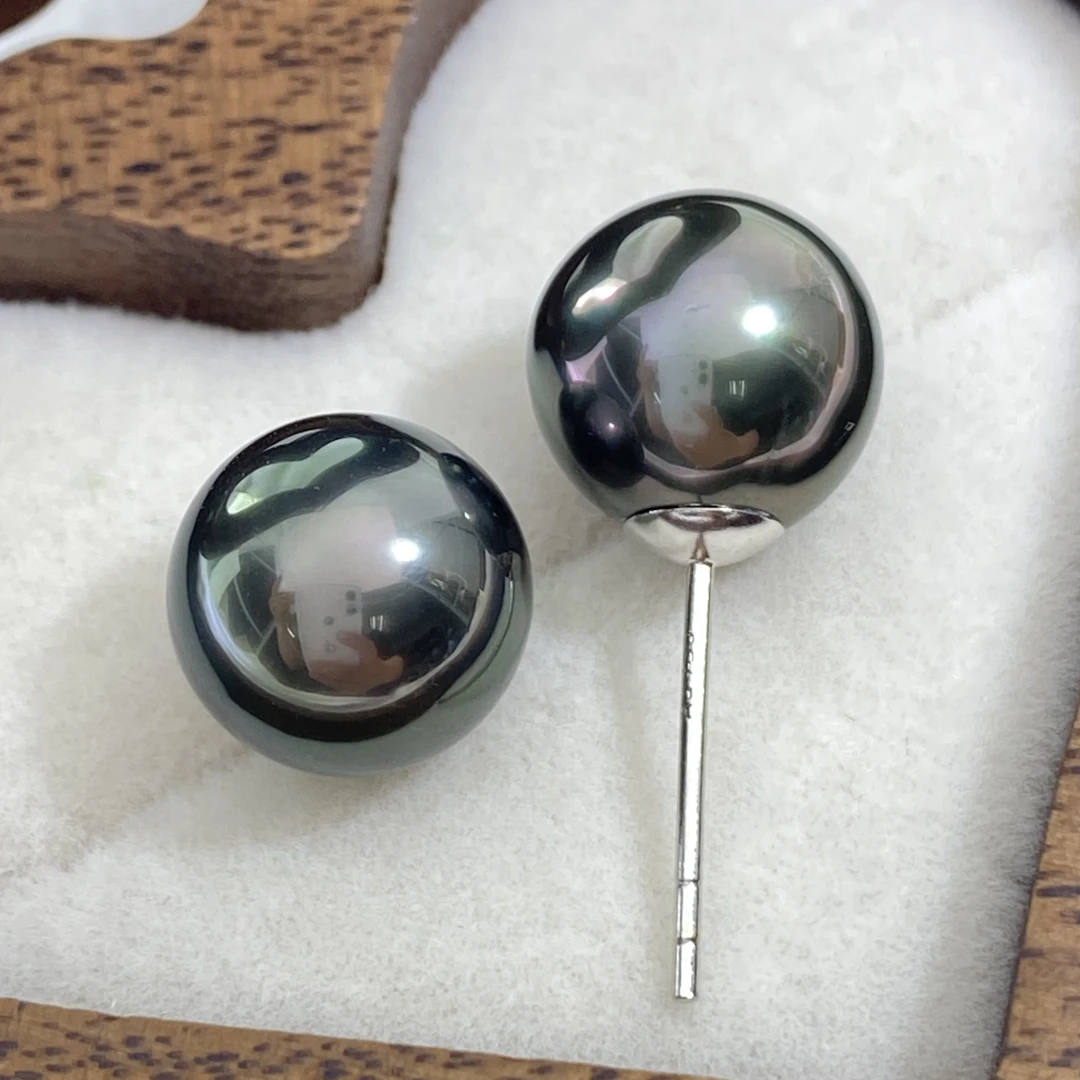 海水珍珠冷岛大溪地8-9mm素钉极强光镜面光感简约*多样性发一