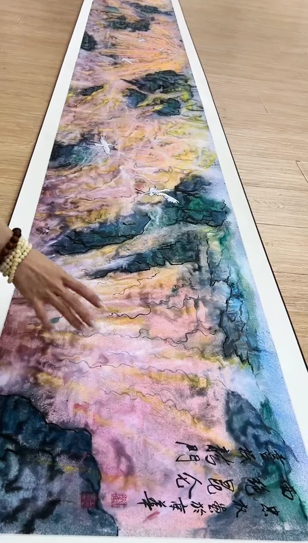 国画王忠权-8.5米长卷-国画作品-yz