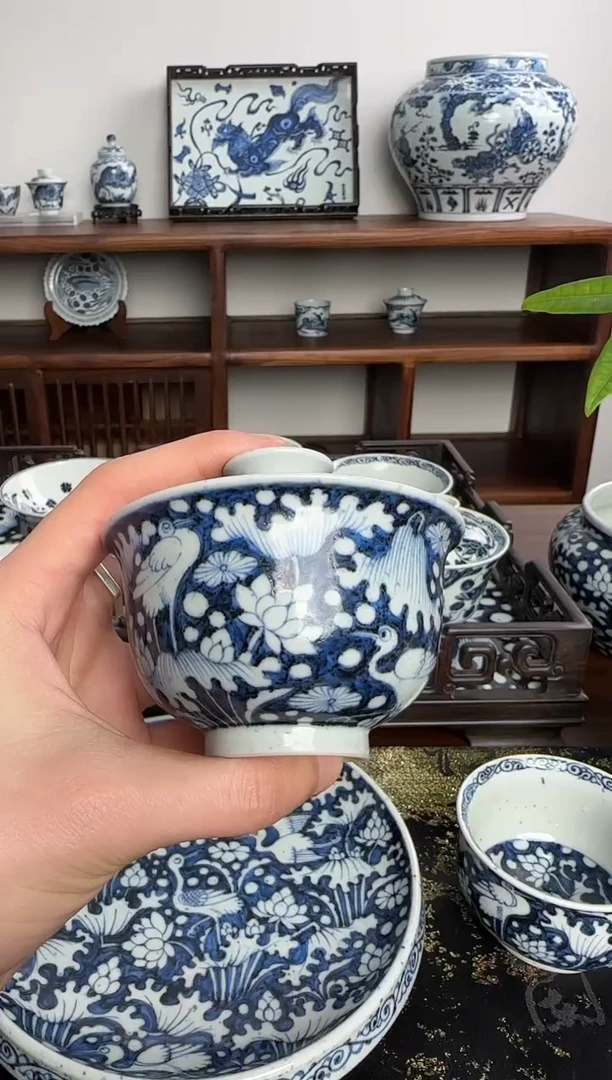 【闪购商品】摆件含真藏古一路联科元宝盖碗
