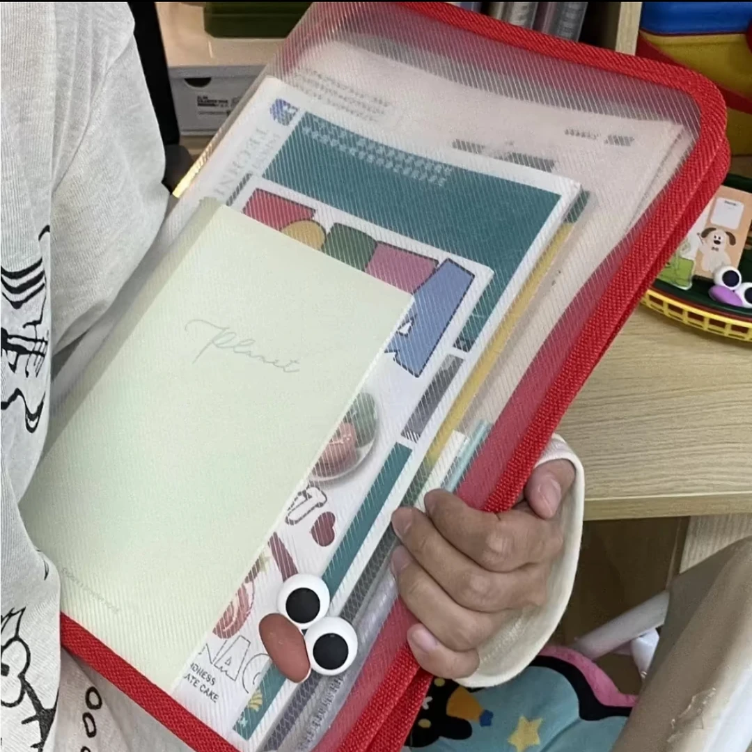 【新升级】加厚L型学生手提袋拎书袋明斜纹拉链包大容量试卷分类袋