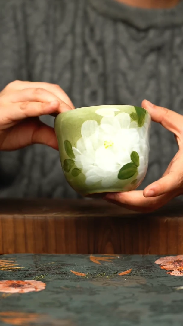 杯釉下彩手工手绘同款陶器