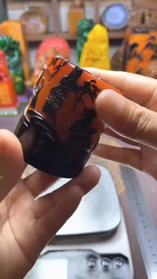 寿山石印石纯天然石料带底座礼盒