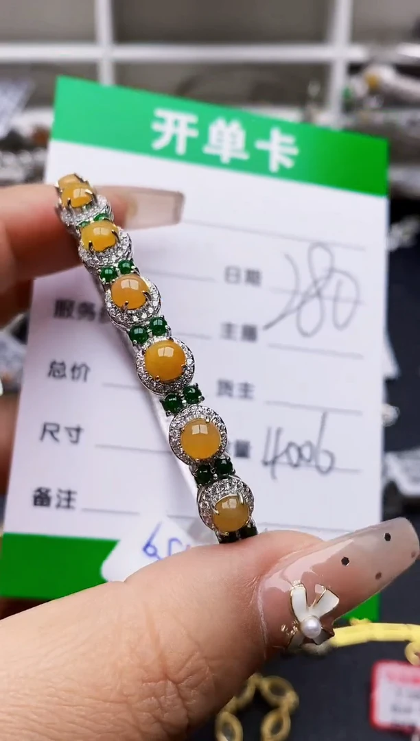 翡翠戒指银S925镶嵌4006