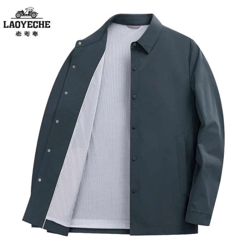 老爷车【高品质】2025行政夹克商务干部中年爸爸翻领男士夹克外套