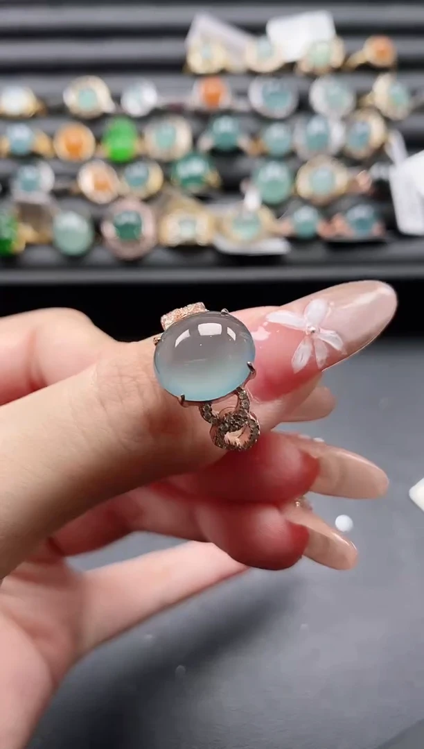 【闪购商品】翡翠戒指银S925镶嵌1111