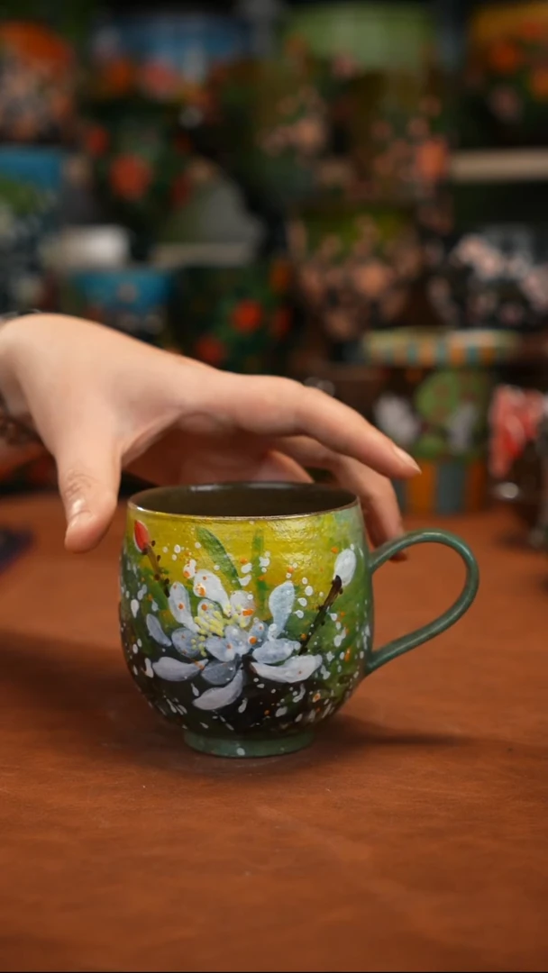 紫砂油画手绘釉下彩