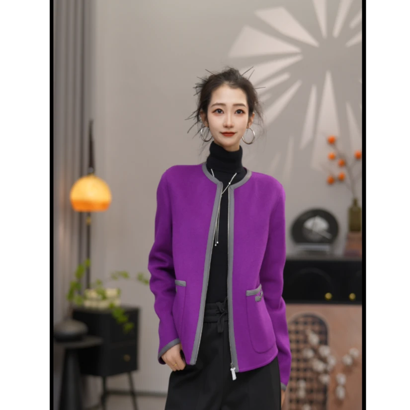 阿玛施【官方正品】秋冬新款气质洋气轻奢时尚毛呢外套上衣女540022