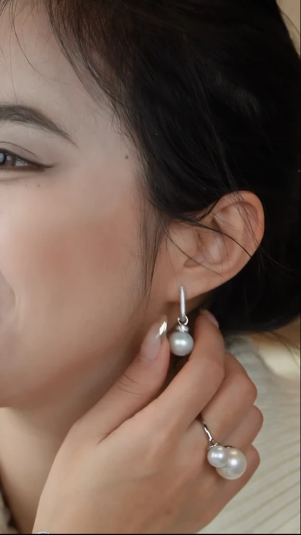 【闪购商品】淡水珍珠耳饰银S925镶嵌1