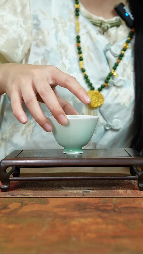 瓷片玉青鸡心杯景德镇上庄陶瓷闪购链接