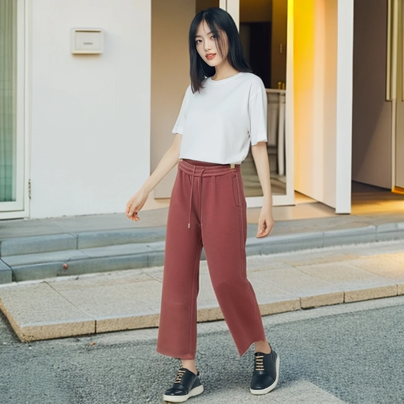 （M-142/裤子）高档休闲裤女装直筒裤