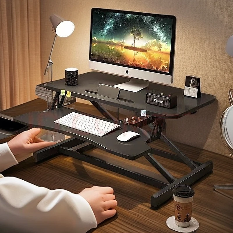 电脑桌可调节增高架气动升降可折叠站立笔记本办公桌可定制LOGO