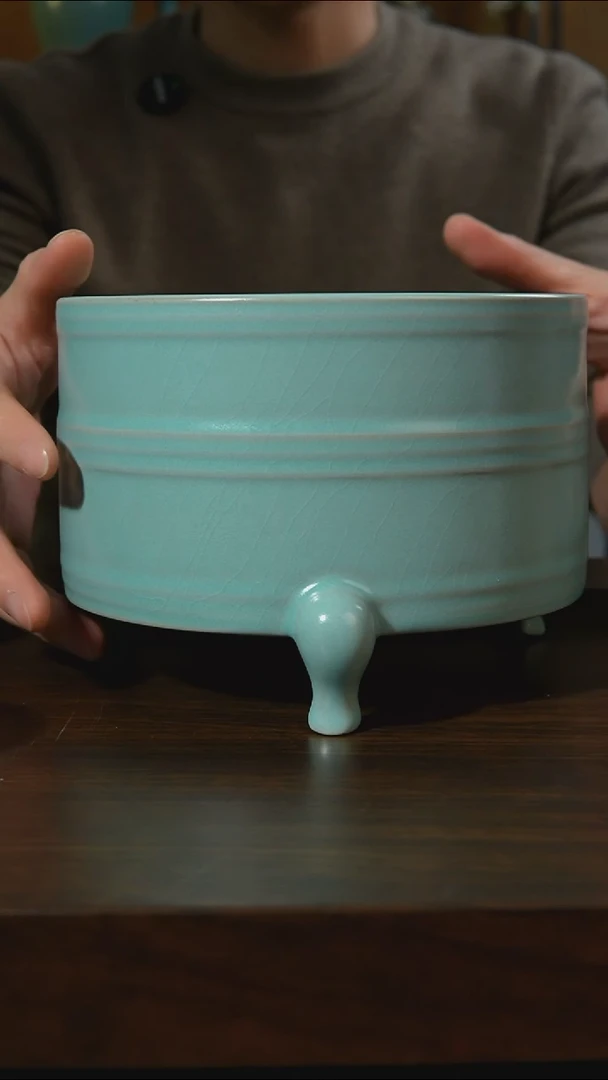 杯子瓷18玄纹樽汝州原产地原矿仿古老釉q