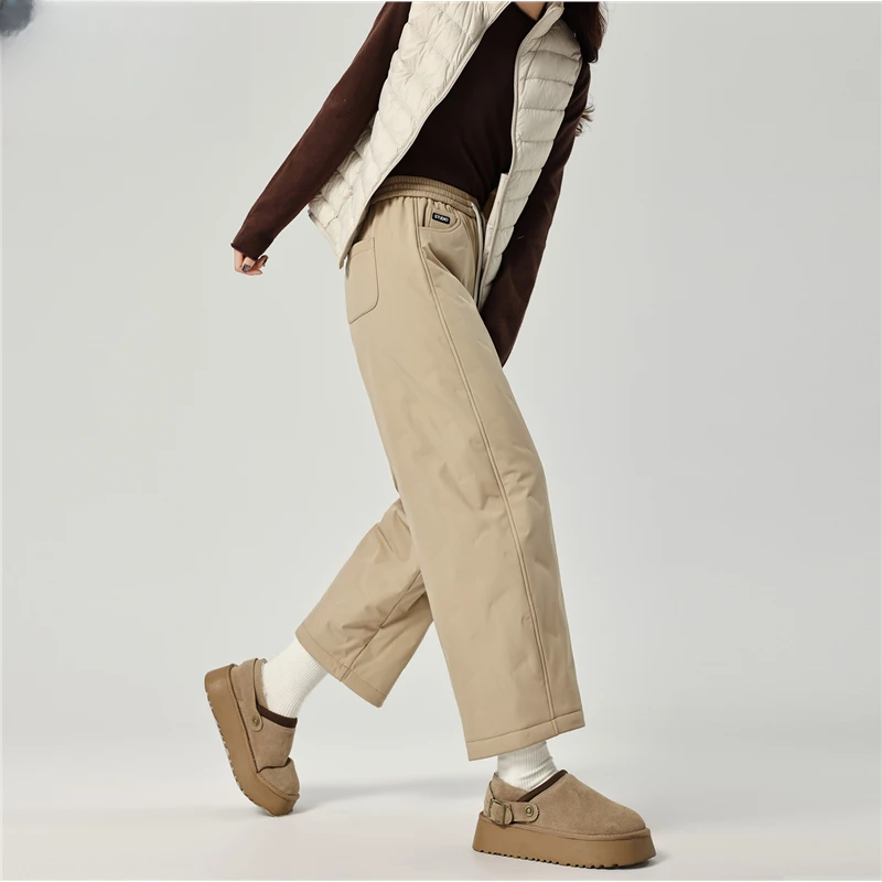 窄版羽绒裤女冬季外穿2025新款休闲哈尔滨零下滑雪三防哈伦棉裤
