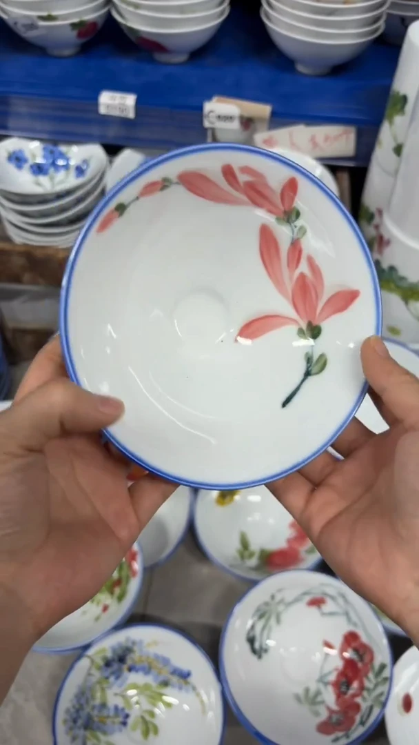 景德镇陶瓷食品级手绘釉中彩-斗笠碗