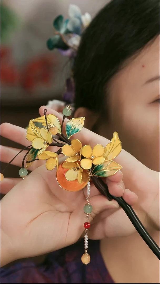 刺绣湘传礼纯手工发簪