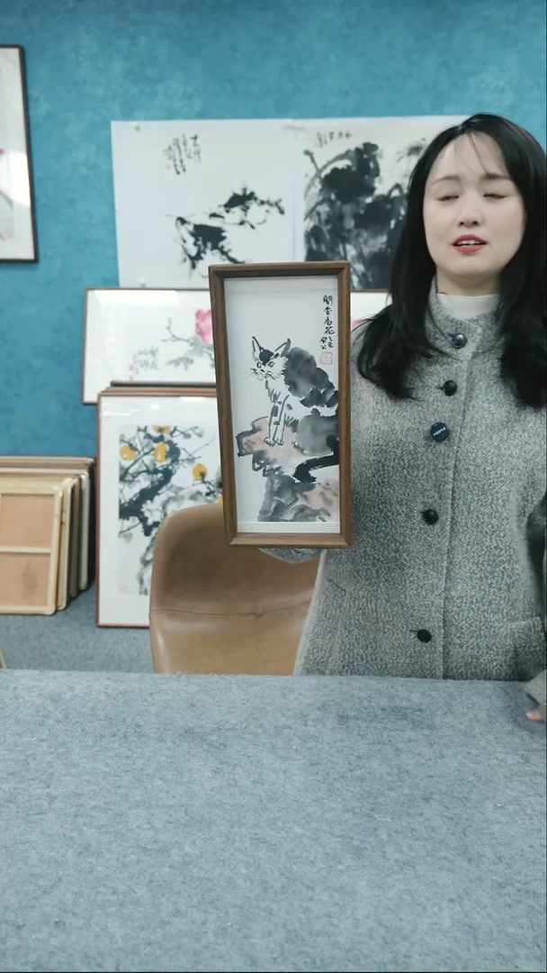 【闪购商品】国画17*37本土老师木质摆台