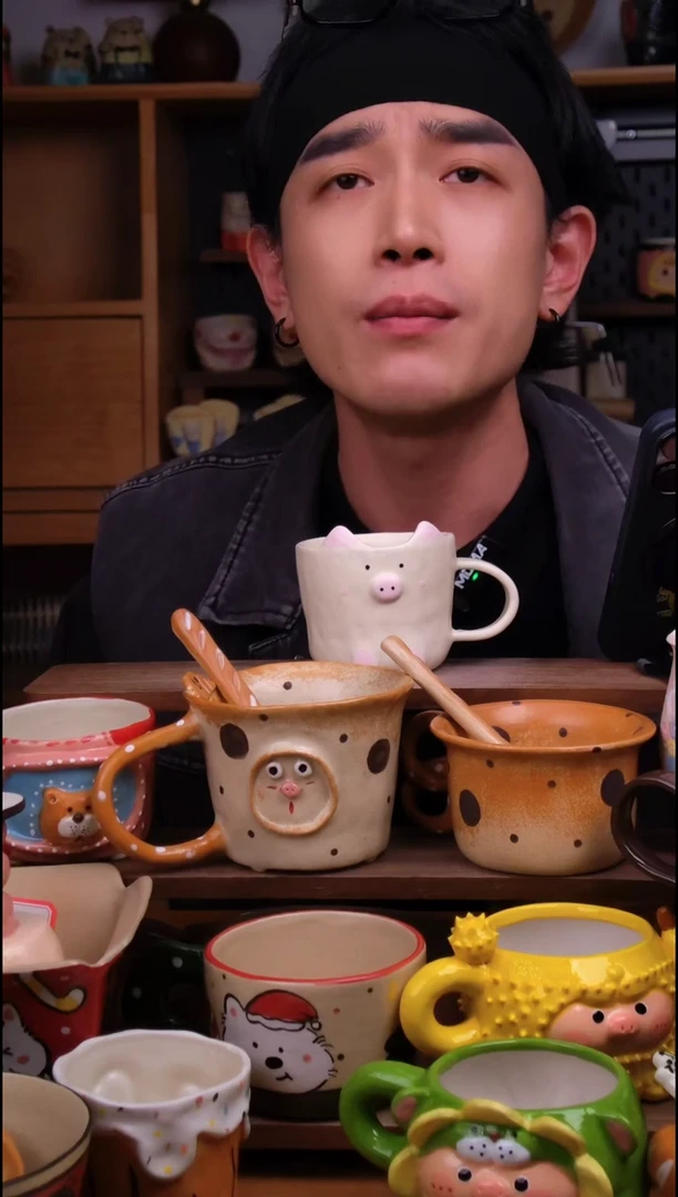 杯子陶景德镇可爱设计师款陶瓷